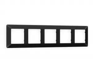 ЭЛМАКС - Рамка ALFA Line (Черный матовый) 5-ая AF110705 элмакс, электротехника, кабель, светотехника, elmax.pro