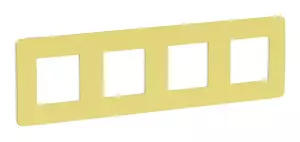 ЭЛМАКС - UNICA STUDIO рамка 4-поста, ЗЕЛЕНОЕ ЯБЛОКО/белый элмакс, электротехника, кабель, светотехника, elmax.pro