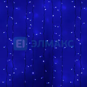 Гирлянда "Светодиодный Дождь" 2х3м, постоянное свечение, белый провод, 230 В, диоды СИНИЕ, 760 LED