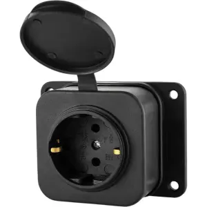 ЭЛМАКС - Розетка одинарная каучук 2P+PE 230V 16А IP54 DYNEL (1/16/192) элмакс, электротехника, кабель, светотехника, elmax.pro