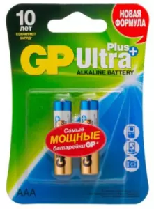 ЭЛМАКС - Батарейка щелочная GP LR03 (AAA) Ultra Plus Alkaline 1.5В бл/2 (24AUPA21-2CRSB2) элмакс, электротехника, кабель, светотехника, elmax.pro