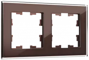 ЭЛМАКС - BRITE Рамка 2-мест. РУ-2-2-БрТБ стекло бр. IEK элмакс, электротехника, кабель, светотехника, elmax.pro