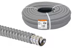 ЭЛМАКС - Металлорукав в ПВХ-изоляции РЗ-Ц-П 15 серый без протяжки (50м) TDM элмакс, электротехника, кабель, светотехника, elmax.pro