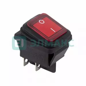 ЭЛМАКС - Выключатель клавишный 250V 15А (4с) ON-OFF красный с подсветкой ВЛАГОЗАЩИТА REXANT элмакс, электротехника, кабель, светотехника, elmax.pro
