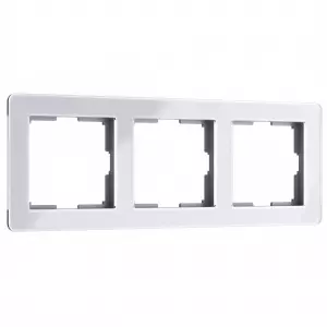 ЭЛМАКС - W0032701/ Рамка на 3 поста Acrylic (белый) элмакс, электротехника, кабель, светотехника, elmax.pro