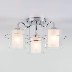 ЭЛМАКС - Потолочная люстра со стеклянными плафонами 30160/3 хром элмакс, электротехника, кабель, светотехника, elmax.pro