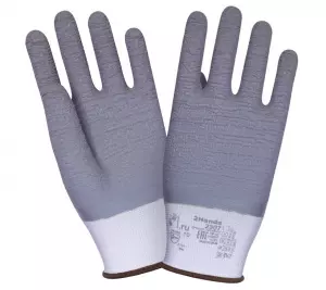 Перчатки Основа: белая нейлоновая основа 15G Рабочая поверхность: Вспененный латекс; 100%, рельефное покрытие "RC" р-р 10