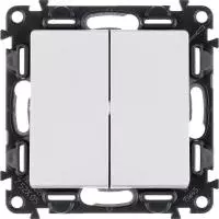 ЭЛМАКС - Valena LIFE.Выключатель двухклавишный 10А 250В с лицевой панелью.Безвинтовые зажимы.Белый элмакс, электротехника, кабель, светотехника, elmax.pro