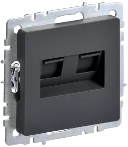 ЭЛМАКС - BRITE Роз. комп. 2-ая RJ45 кат.6 РК11-2-БрГ граф. IEK элмакс, электротехника, кабель, светотехника, elmax.pro