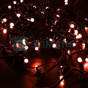 ЭЛМАКС - Гирлянда Нить 10м, постоянное свечение, черный ПВХ, 230В, цвет: Красный элмакс, электротехника, кабель, светотехника, elmax.pro