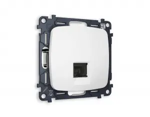 ЭЛМАКС - Комплект механизма телефонной розетки OMEGA MO132030 Белый матовый RJ-11(4P4C) с автоматической защи элмакс, электротехника, кабель, светотехника, elmax.pro