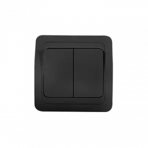 Выключатель двухклавишный CLASSICO черный 2023B IN HOME