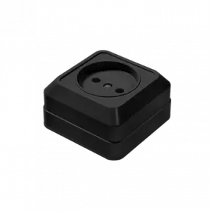 Розетка одинарная BOLLETO черная накладная 7022B IN HOME