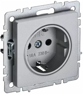 ЭЛМАКС - BRITE Роз. с з/к без з/ш 16А РС11-1-0-БрА алюм. IEK элмакс, электротехника, кабель, светотехника, elmax.pro