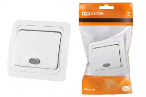 ЭЛМАКС - Выключатель 1-кл. с подсветкой 10А белый "Валдай" TDM элмакс, электротехника, кабель, светотехника, elmax.pro
