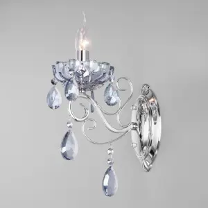 ЭЛМАКС - Классическое хрустальное бра 10109/1 хром/лазурный хрусталь Strotskis элмакс, электротехника, кабель, светотехника, elmax.pro