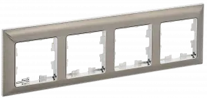 ЭЛМАКС - BRITE Рамка 4-мест. РУ-4-Бр хром/никель IEK элмакс, электротехника, кабель, светотехника, elmax.pro