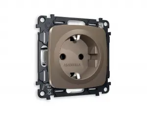 ЭЛМАКС - Комплект механизма электрической розетки OMEGA MO636010 Темная бронза матовый с заземлением на винто элмакс, электротехника, кабель, светотехника, elmax.pro