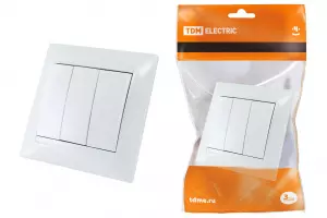 ЭЛМАКС - Выключатель 3-х кл. 10А белый "Лама" TDM элмакс, электротехника, кабель, светотехника, elmax.pro