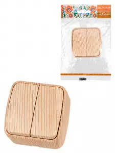 ЭЛМАКС - Выключатель 2-кл. открытой установки IP20 10А, сосна "Дача" Народная элмакс, электротехника, кабель, светотехника, elmax.pro