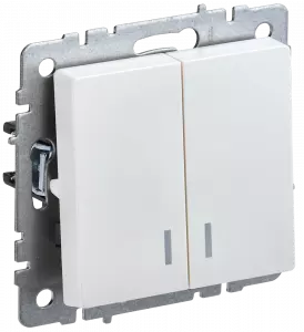 ЭЛМАКС - BRITE Выключ. 2-кл. с инд. 10А ВС10-2-1-БрЖ жемч. IEK элмакс, электротехника, кабель, светотехника, elmax.pro