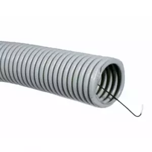Труба гофрированная ПВХ 32 мм с протяжкой легкая серая (25м) DKC