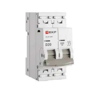 ЭЛМАКС - Автоматический выключатель ВА 47-63N 2P 20А (D) 4,5 кА PROXIMA EKF элмакс, электротехника, кабель, светотехника, elmax.pro