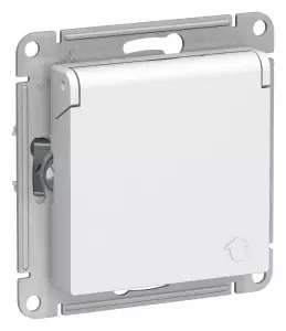 ЭЛМАКС - ATLASDESIGN РОЗЕТКА с заземл. со шторк. с крышкой, 16А, IP20, механизм, ЛОТОС элмакс, электротехника, кабель, светотехника, elmax.pro