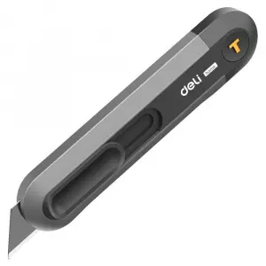 Нож технический "Home Series" Deli HT4008 Т-образное лезвие (трапеция) с механизмом автоматического 