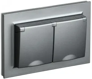 ЭЛМАКС - BRITE Роз. 2-я с кр. 16А в сб IP44 РСбш12-3-44-БрС сталь IEK элмакс, электротехника, кабель, светотехника, elmax.pro