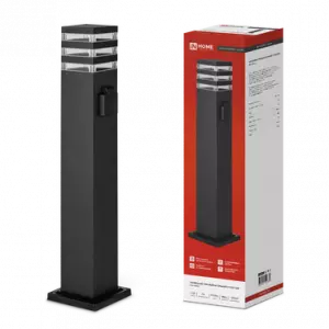 ЭЛМАКС - Светильник уличный напольный НБУ POLO-SP600WO-A60-BL алюминиевый под лампу А60 Е27 600мм с розеткой  элмакс, электротехника, кабель, светотехника, elmax.pro