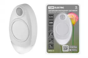 ЭЛМАКС - Светильник накладной светодиодный "Светлячок", 0,2 Вт, 1xCR2450, дат. движ. и освещ., TDM элмакс, электротехника, кабель, светотехника, elmax.pro