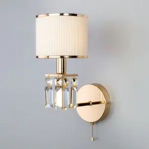 ЭЛМАКС - Классическое бра с абажуром 10099/1 золото/прозрачный хрусталь Strotskis элмакс, электротехника, кабель, светотехника, elmax.pro