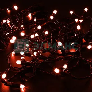 ЭЛМАКС - Гирлянда Нить 10м, эффект мерцания (каждый 5-ый), черный ПВХ, 230В, цвет: Красный элмакс, электротехника, кабель, светотехника, elmax.pro
