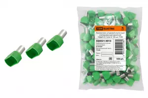 ЭЛМАКС - Наконечник штыревой втулочный изолированный (двойной) НШвИ (2) 16,0х14 (100 шт) TDM элмакс, электротехника, кабель, светотехника, elmax.pro