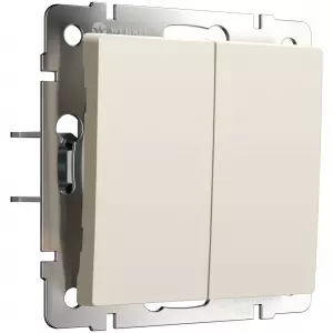 ЭЛМАКС - W1122462/ Выключатель двухклавишный с самовозвратом (айвори матовый) элмакс, электротехника, кабель, светотехника, elmax.pro