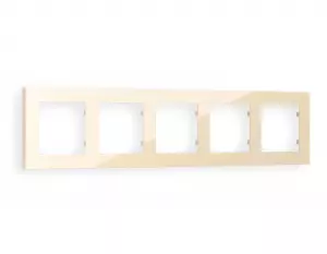 ЭЛМАКС - Рамка ALFA Techno (Бежевый глянец) 5-ая AF220305 элмакс, электротехника, кабель, светотехника, elmax.pro