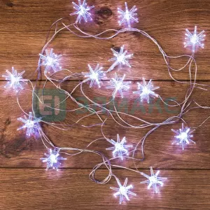 ЭЛМАКС - Гирлянда светодиодная "Снежинки" 20 LED БЕЛЫЕ 2,8 метра элмакс, электротехника, кабель, светотехника, elmax.pro
