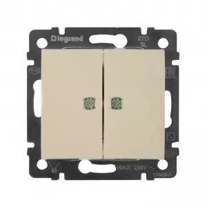 ЭЛМАКС - Выключатель 2клав 10A подсв СЛНК VLN элмакс, электротехника, кабель, светотехника, elmax.pro