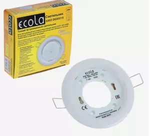 ЭЛМАКС - Светильник точечный Ecola GX53 DGX5315 18x100 белый пластик элмакс, электротехника, кабель, светотехника, elmax.pro