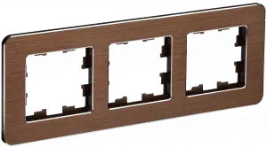 ЭЛМАКС - BRITE Рамка 3-мест. РУ-3-1-Бр металл коричн. RE AL IEK элмакс, электротехника, кабель, светотехника, elmax.pro