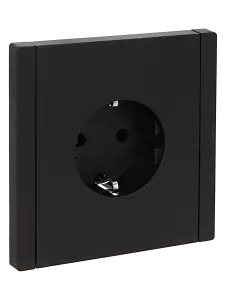 ЭЛМАКС - FORTE&PIANO Розетка с з/к без з/ш в/к 16А FP116 черный IEK элмакс, электротехника, кабель, светотехника, elmax.pro
