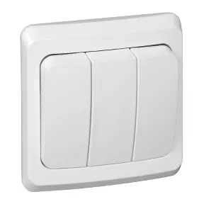 ЭЛМАКС - Выключатель 3кл. СП белый ЭТЮД (20/120) (BC10-003B) элмакс, электротехника, кабель, светотехника, elmax.pro