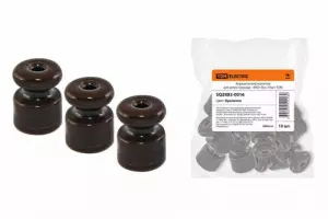 ЭЛМАКС - Керамический изолятор для ретро провода «ЭКО» бук (10шт) TDM элмакс, электротехника, кабель, светотехника, elmax.pro