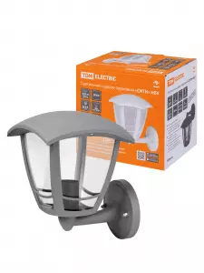 ЭЛМАКС - Светильник садово-парковый "СИТИ" НБУ 07-60-001 У1 4-х гранник настенный вверх серый TDM элмакс, электротехника, кабель, светотехника, elmax.pro