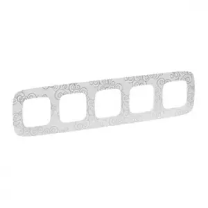 ЭЛМАКС - Valena ALLURE.Рамка "Нарцисс хром".5-постовая универсальная элмакс, электротехника, кабель, светотехника, elmax.pro