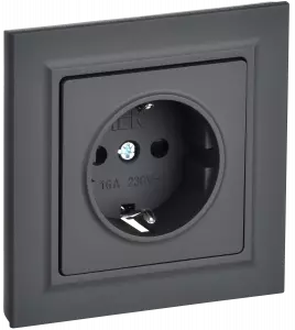 ЭЛМАКС - BRITE Роз. с з/к/ш 16А в сб. РСР14-1-0-БрГ граф. IEK элмакс, электротехника, кабель, светотехника, elmax.pro