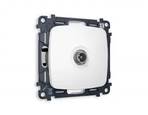 ЭЛМАКС - Комплект механизма TV розетки проходной OMEGA MO133030 Белый матовый 5-1000 MHz 4dB QUANT (OP1330, V элмакс, электротехника, кабель, светотехника, elmax.pro