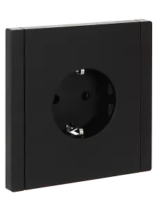 ЭЛМАКС - FORTE&PIANO Розетка с з/к з/ш б/к 16А FP113 черный IEK элмакс, электротехника, кабель, светотехника, elmax.pro