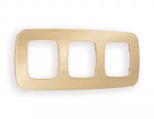 ЭЛМАКС - Рамка OMEGA Radian (Шампань Металл шлифованный) 3-ая OF580303 элмакс, электротехника, кабель, светотехника, elmax.pro